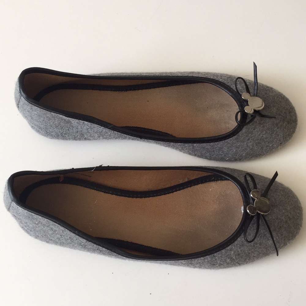 Disney Silver Mickey Charm Flats